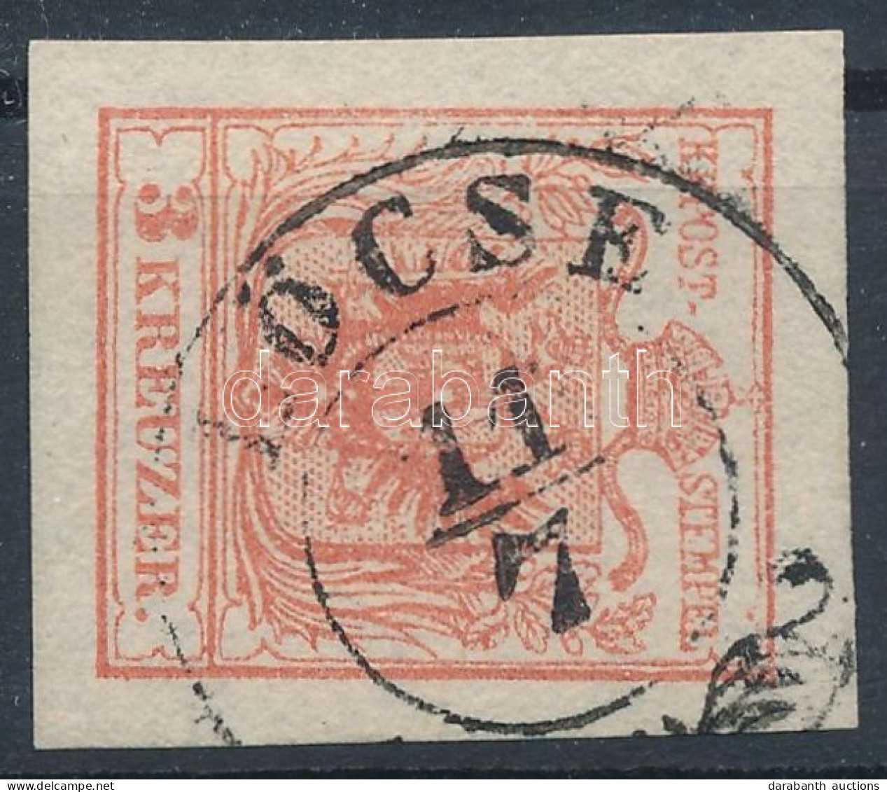 O 1850 3kr HP IIIa Rózsa, Szép Szélekkel / Type HP IIIa, Rose, With Nice Margins "LŐCSE" Certificate: Steiner - Altri & Non Classificati