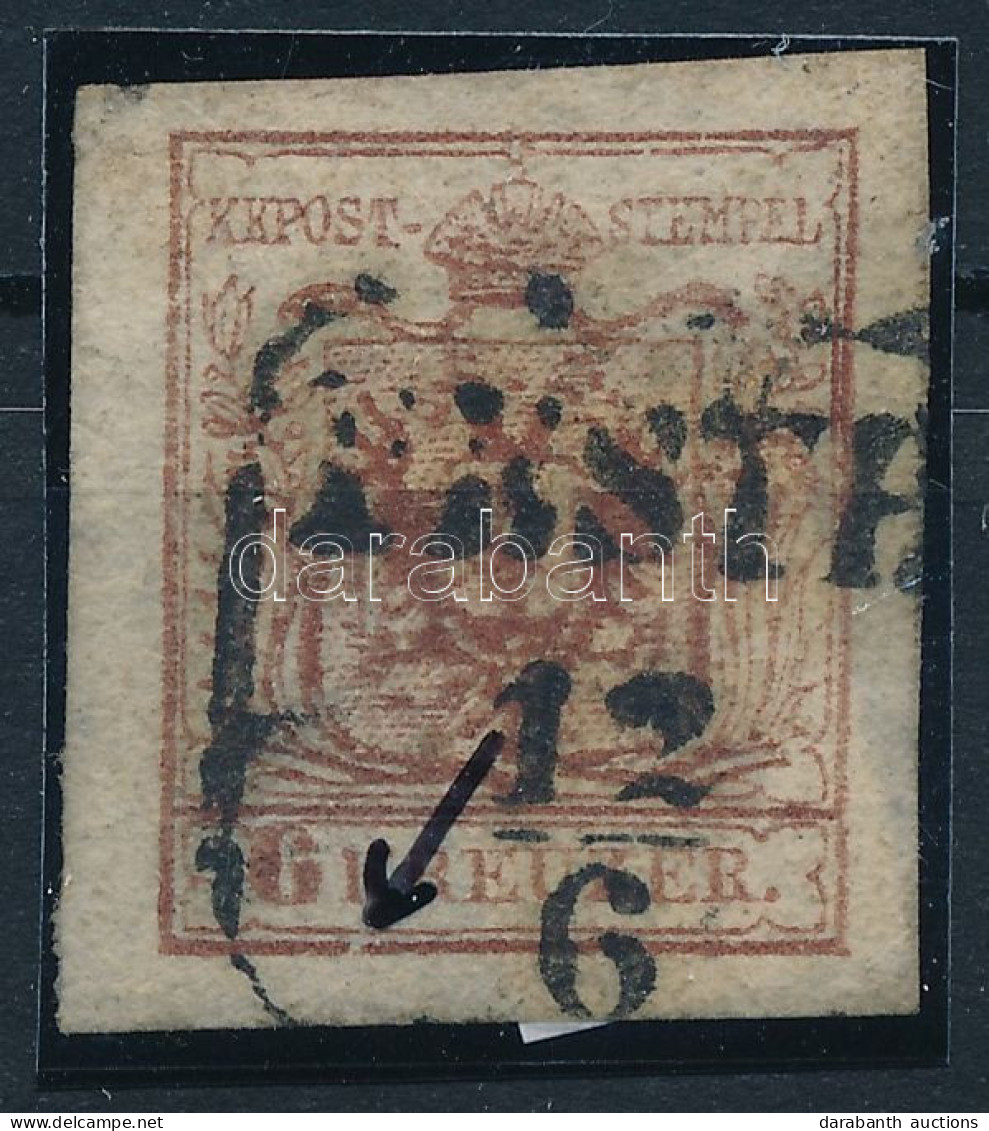 O 1850 6kr HP Lemezszakadás / Plate Flaw - Other & Unclassified