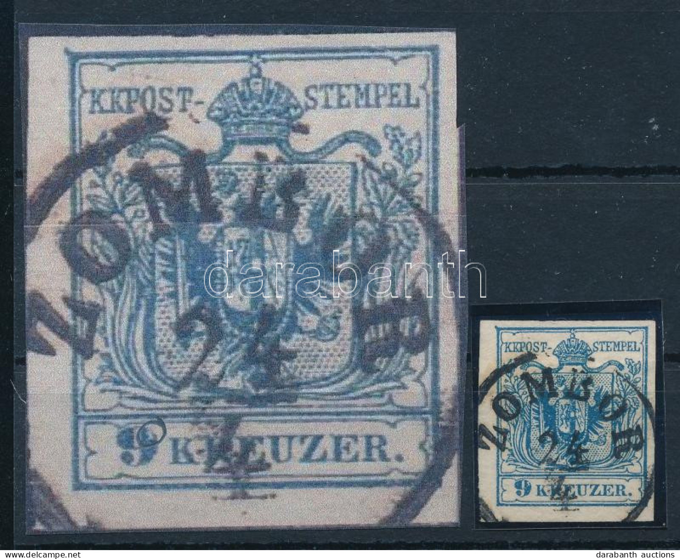 O 1850 9kr Hiba A 9-es értékszámnál / Plate Flaw "ZOMBOR" - Otros & Sin Clasificación