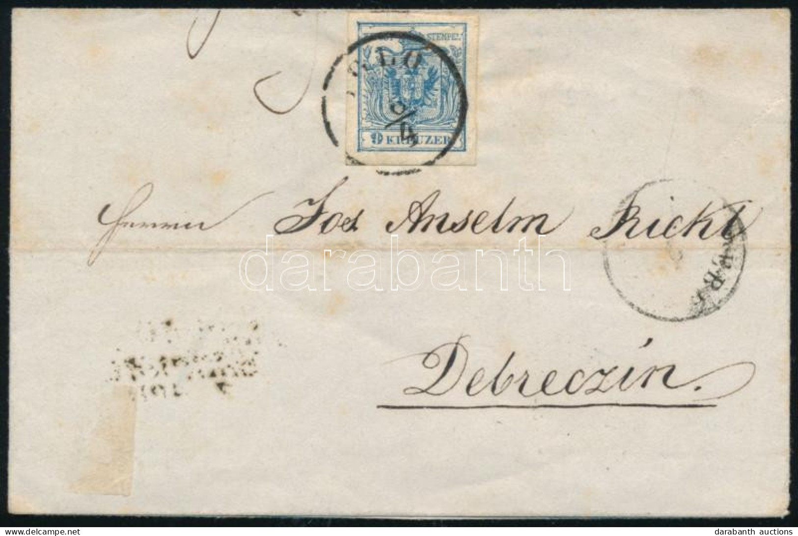 ~1854 9kr Levélen / On Cover "IGLÓ" - Debreczin - Otros & Sin Clasificación