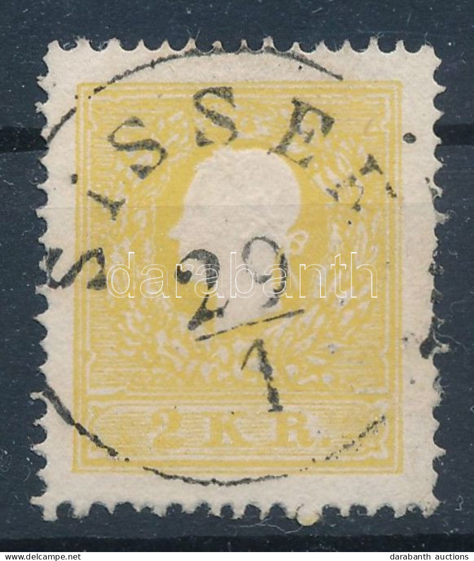 O 1858 2kr IIa. Sárga, Centrált / Centered, "SISSEK" Certificate: Ferchenbauer - Other & Unclassified