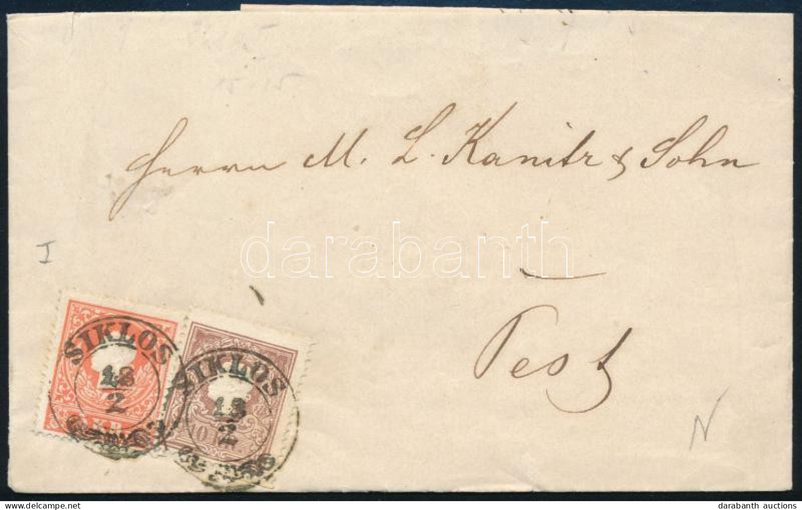 1859 5kr + 10kr Levélen / On Cover "SIKLÓS" - Sonstige & Ohne Zuordnung