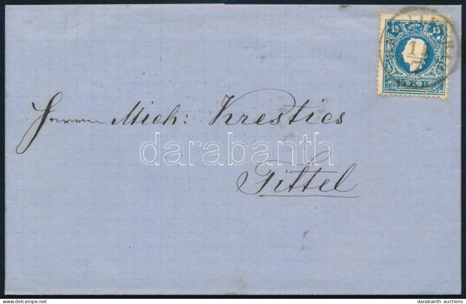 1859 15kr Levélen / On Cover - Otros & Sin Clasificación