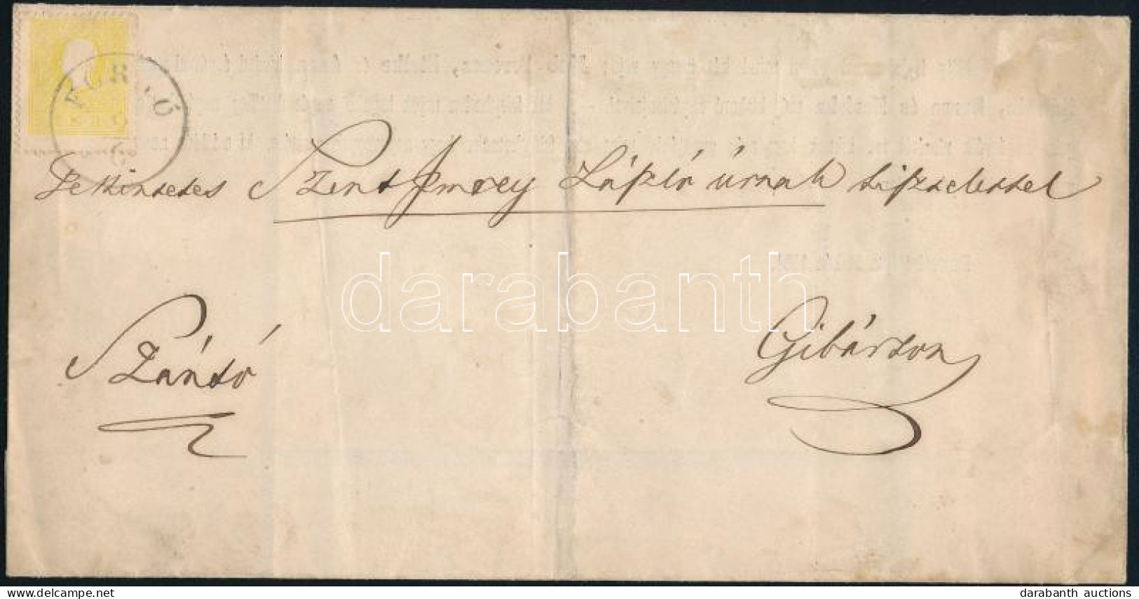 1861 2kr II. Típus Gyászjelentésen (50.000) / 2kr Type II. On Obituary Notice "FORRÓ" - Otros & Sin Clasificación