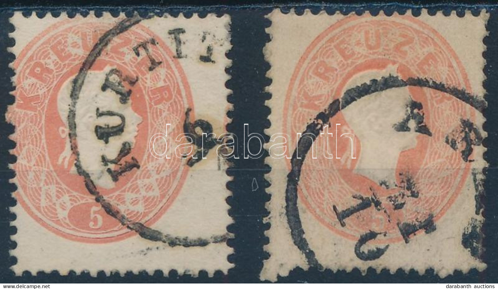 O 1861 2 Db 5kr Elfogazva / Shifted Perforation - Altri & Non Classificati