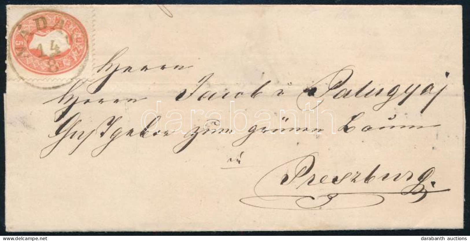 1861 5kr Levélen / On Cover "NÁDAS" - Pressburg - Andere & Zonder Classificatie