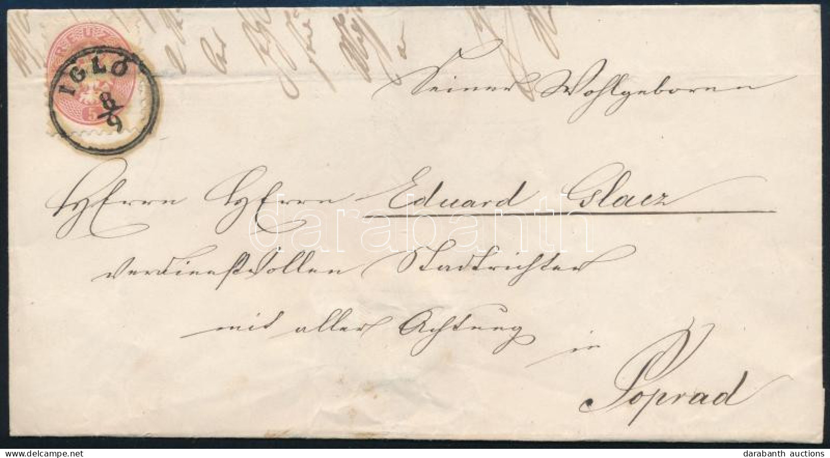 1864 5kr Levélen / On Cover "IGLÓ" - Poprád - Other & Unclassified