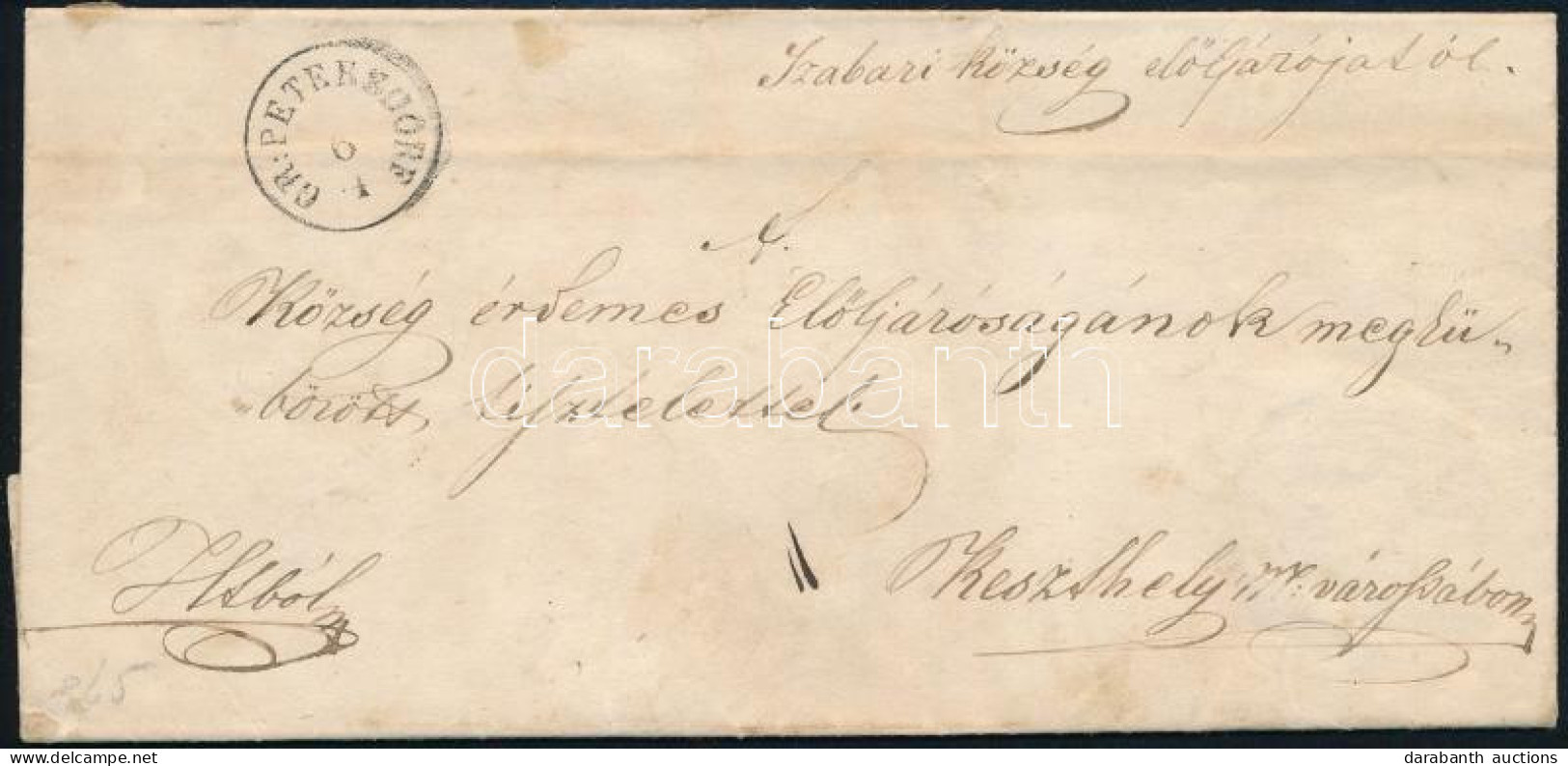 1865 Hivatalos Levél / Official Cover "GR:PETERSDORF" - Other & Unclassified