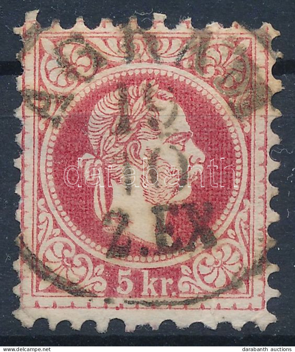 O 1867 5kr Rendkívül Jól Látható Vonalkázott Fejképalap, Vízjeles Bélyeg! / With Watermark "AGRAM / 2.EX" - Altri & Non Classificati