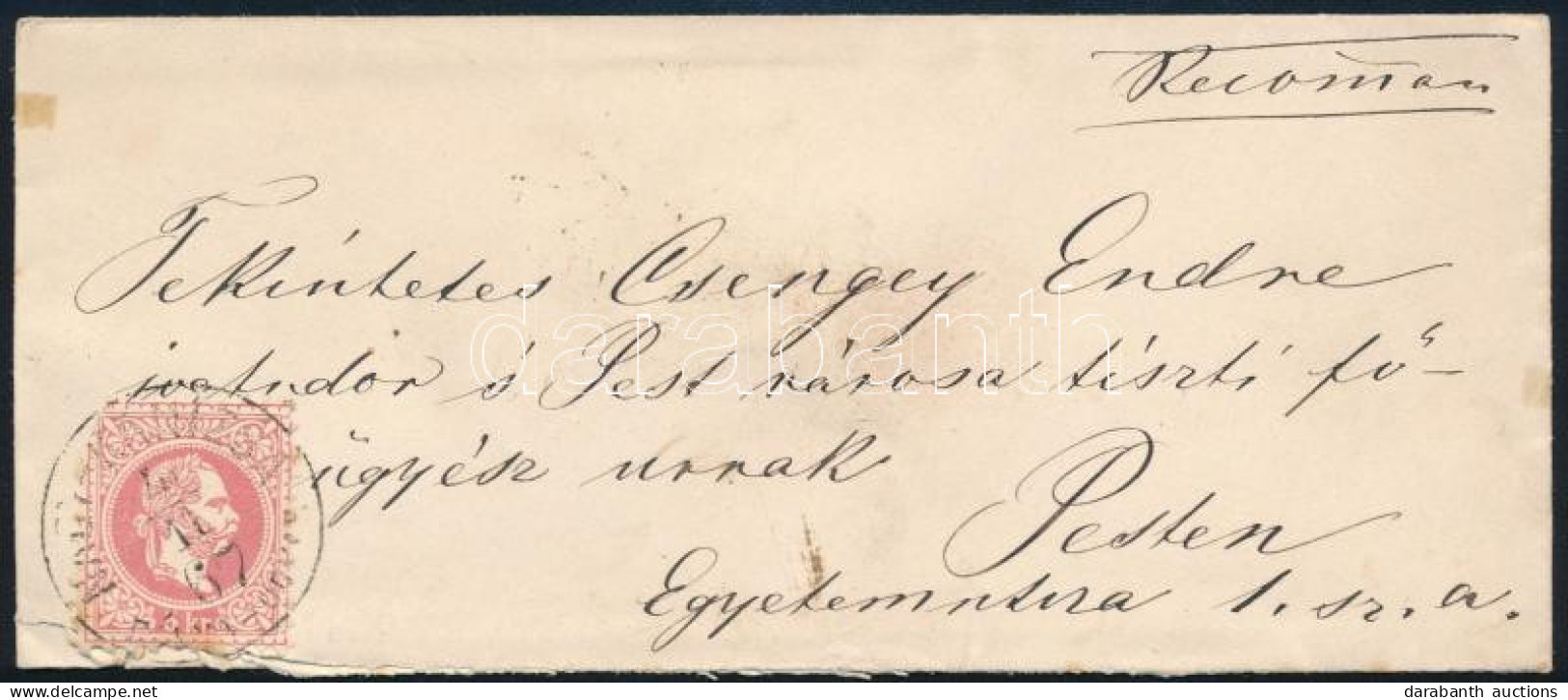 1867 5kr Levélen / On Cover "NAGY-KANIZSA / (PÁLYA)-UDVAR" - Pest - Other & Unclassified