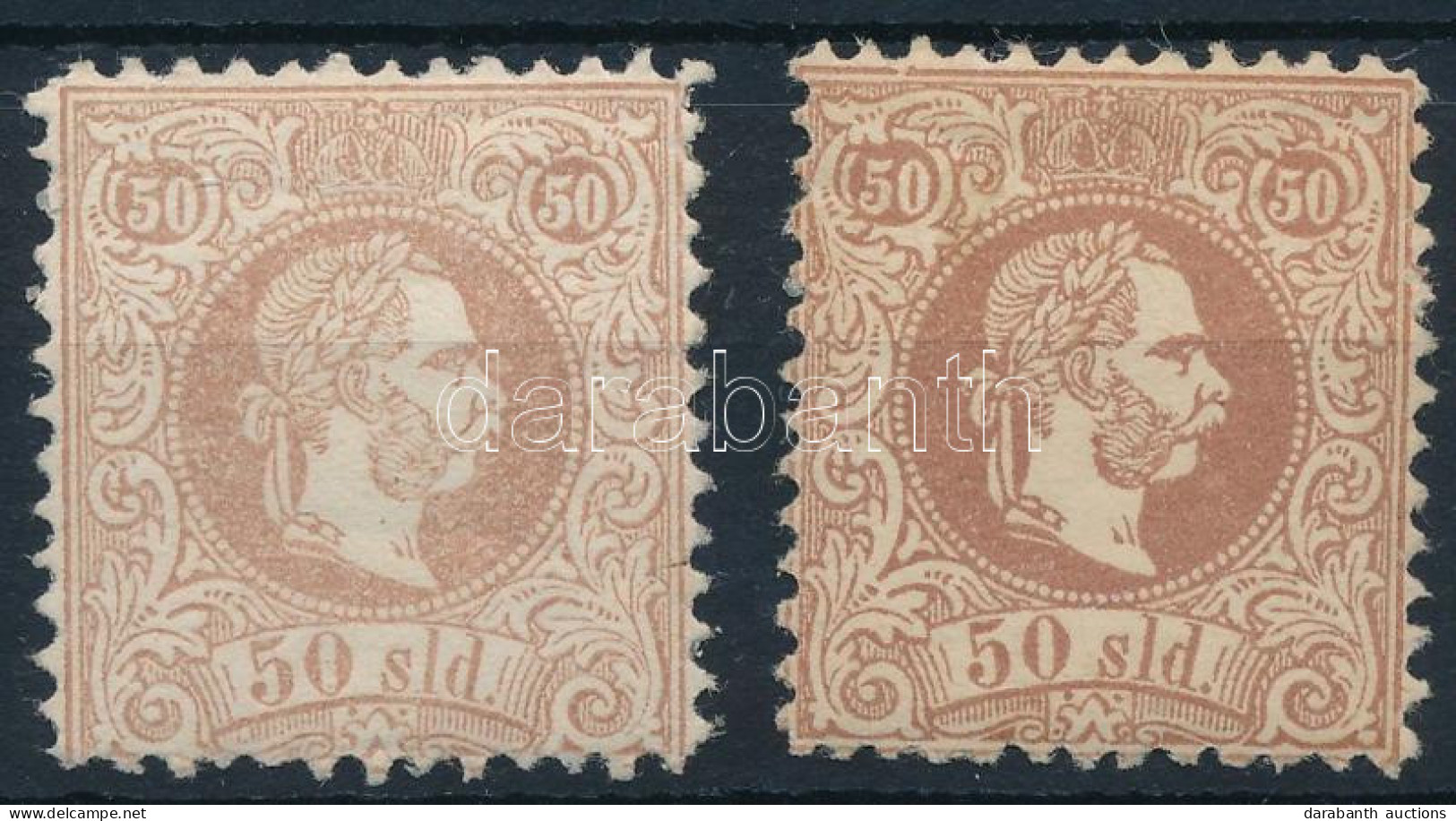 * 1867 2 X 50sld, Közte A Ritka Rozsdabarna árnyalat / 2 X 50sld, One In The Rare Rust Brown Shade - Otros & Sin Clasificación