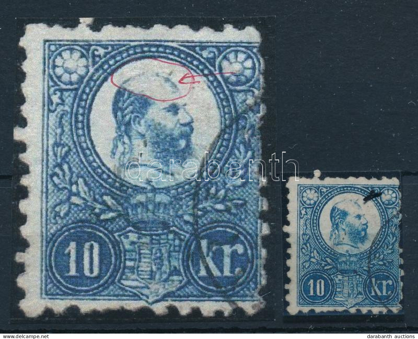 O 1871 Réznyomat 10kr Lemezhiba A Fej Tetején / Plate Flaw - Other & Unclassified