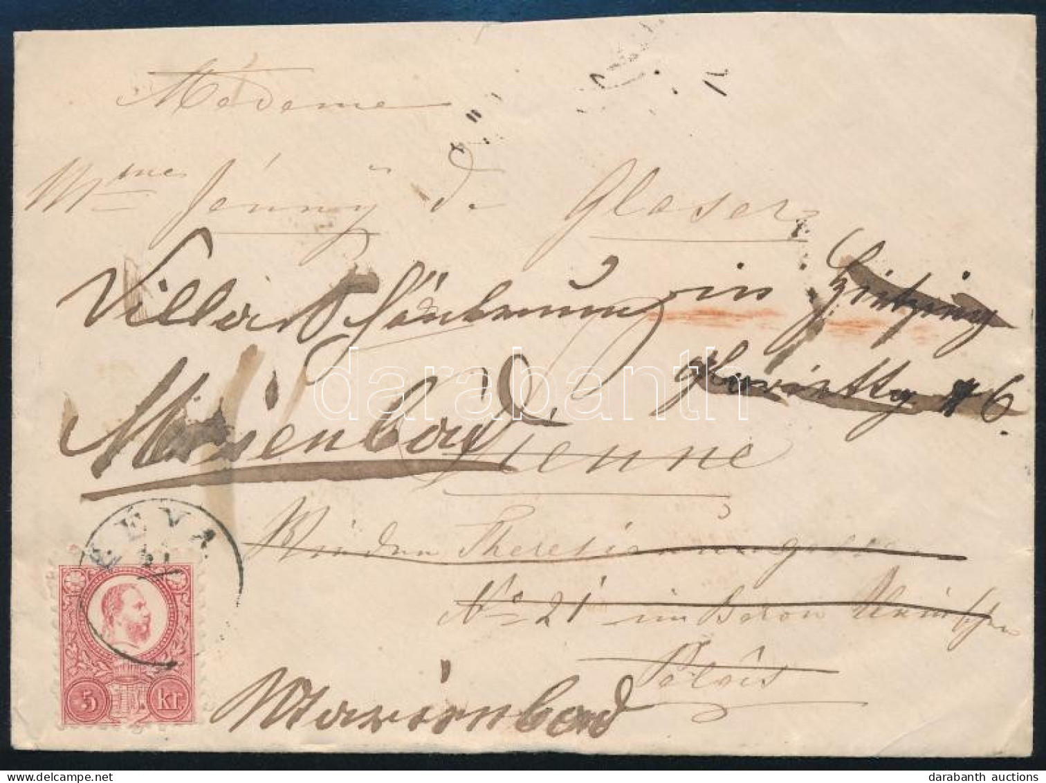 1871 5kr Továbbküldött Levélen / On Cover "LÉVA" - Other & Unclassified