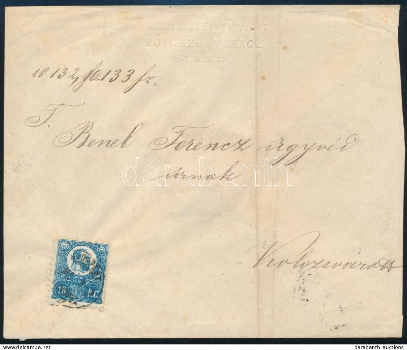 ~1872 Réznyomat 10kr Levélen / On Cover - Autres & Non Classés