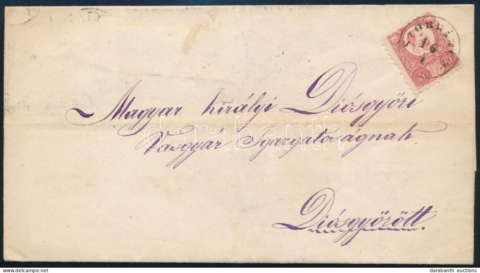 1872 Réznyomat 5kr Levélen / On Cover "SZOBRÁNCZ" - Diósgyőr - Other & Unclassified