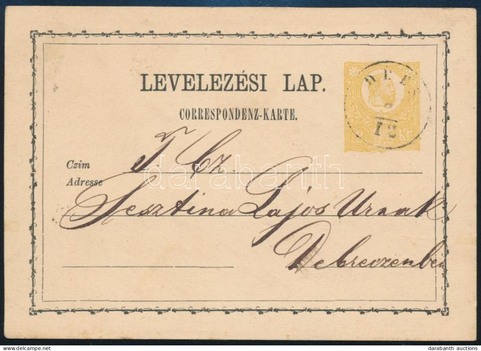 1872 2kr Díjjegyes Levelezőlap / PS-card "DEÉS" - Andere & Zonder Classificatie