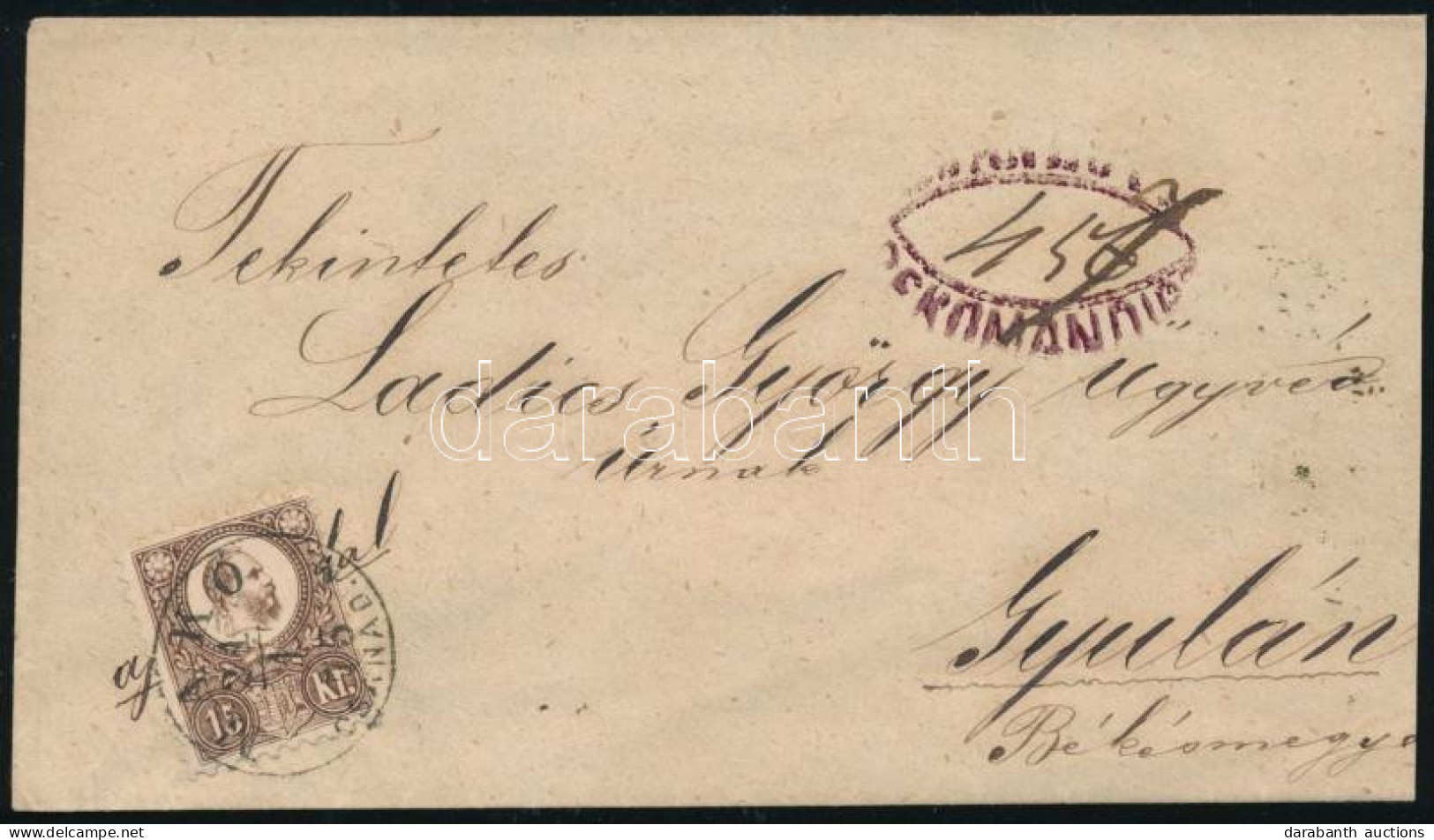 1873 Réznyomat 15kr Ajánlott Levélen / On Registered Cover "MAKÓ / CSANÁD.M." - Gyula - Otros & Sin Clasificación