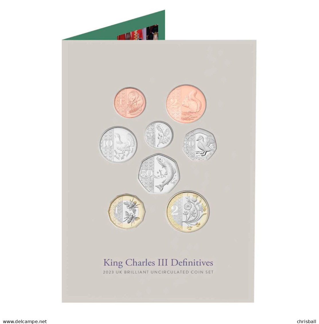 Great Britain UK 2023 King Charles Annual Definitive Set Complete 1p - Two Pound Coin Bunc - 50 Pence