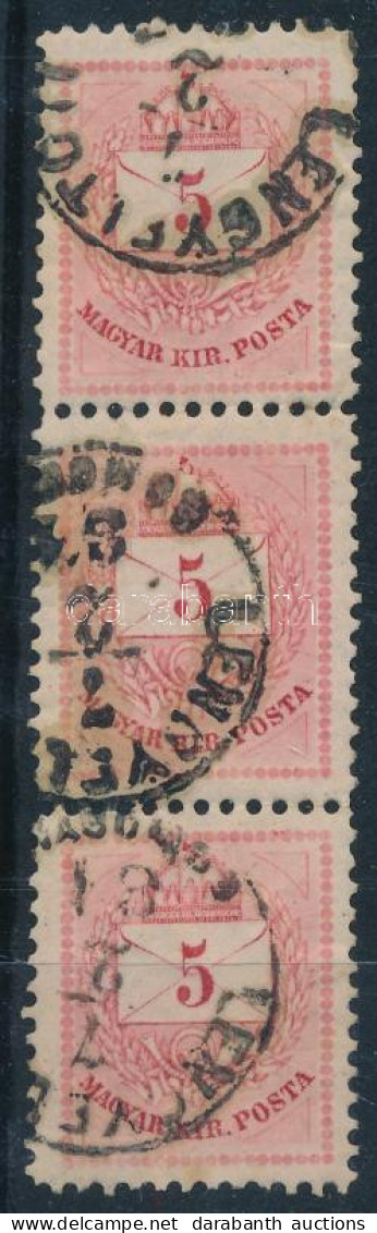 O 1874 5kr Hármascsík 11 1/2 Fogazással / Perforation - Altri & Non Classificati