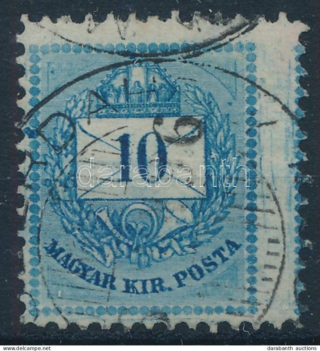 O 1881 10kr Szélesre Fogazva, Festékcsíkokkal, Gyöngyjavítással / Shifted Perforation, Paint Stripes, Retouche - Autres & Non Classés