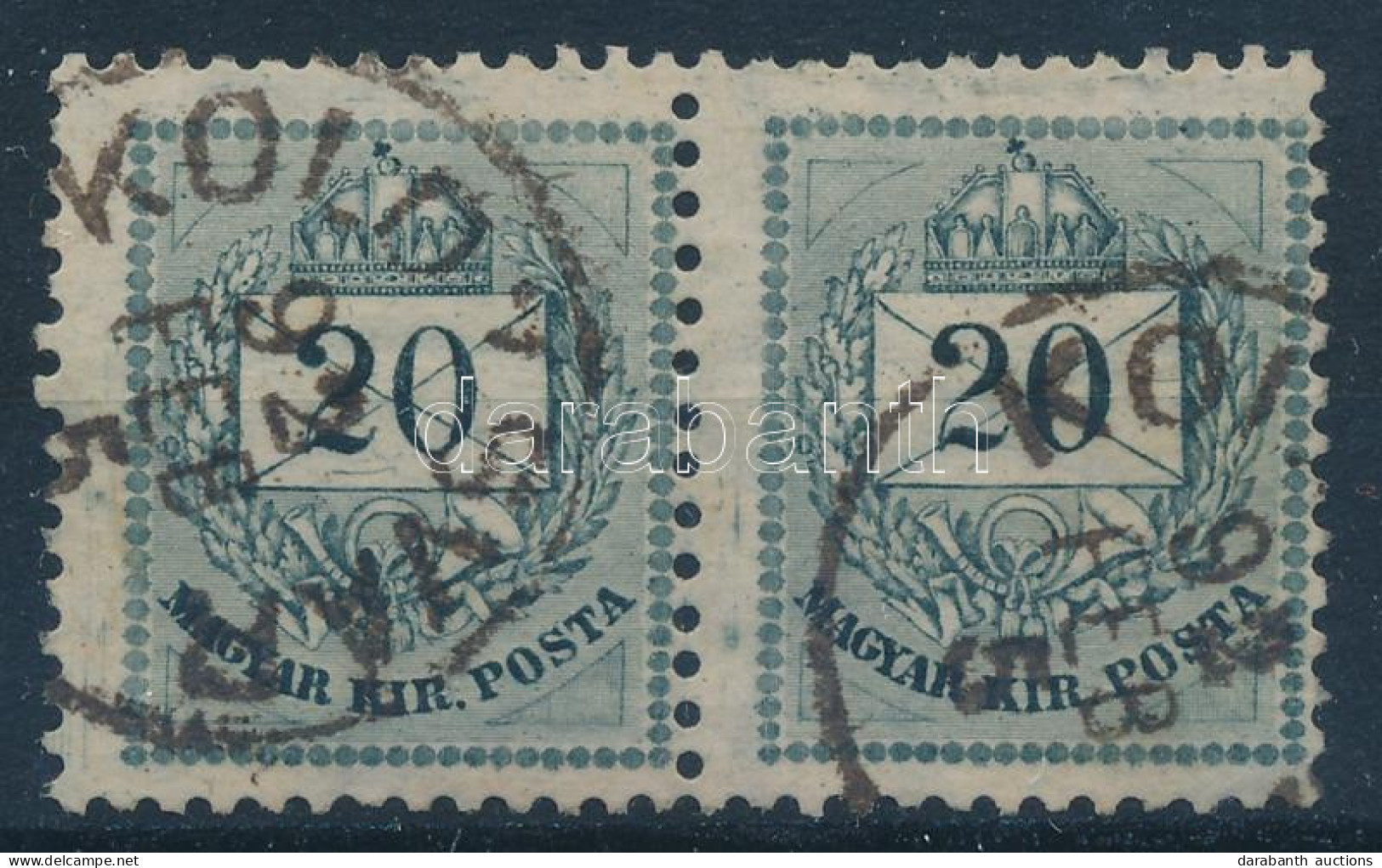 O 1881 20kr Pár 12 : 11 3/4 Fogazás / Pair, Perforation 12 : 11 3/4 - Otros & Sin Clasificación