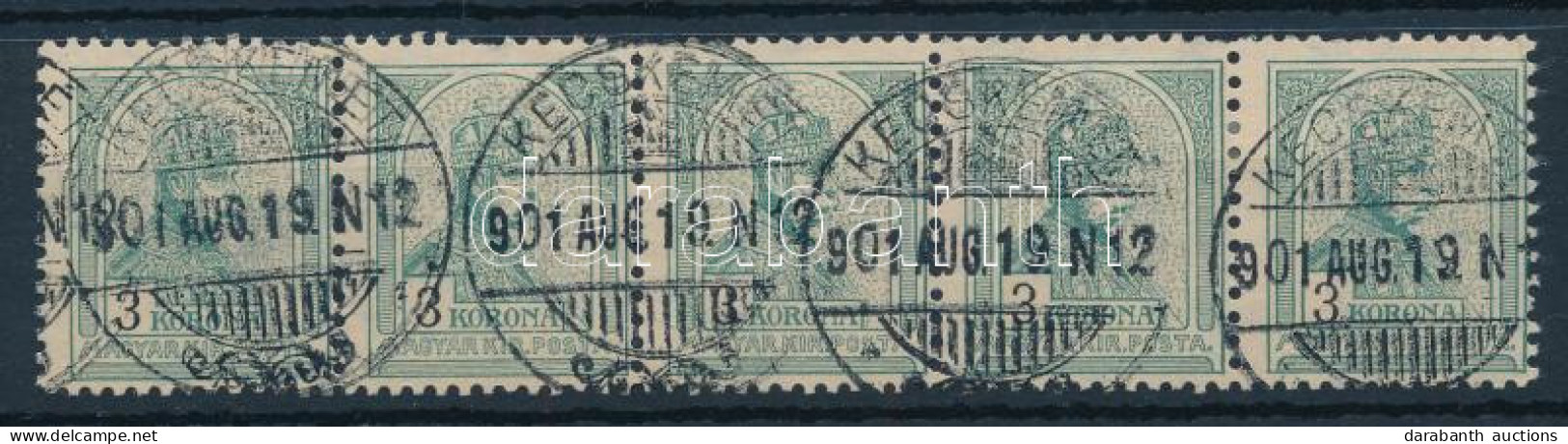 O 1900 Turul 3K ötöscsík / Mi 69 Stripe Of 5 - Autres & Non Classés