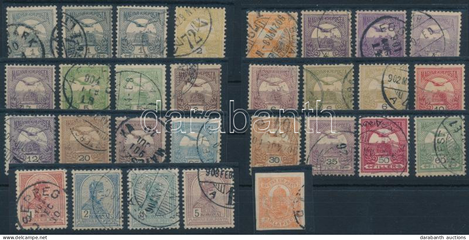 O 1900 29 Db Turul Bélyeg 1. Vízjelállással / 29 Stamps, Watermark Position 1. - Autres & Non Classés
