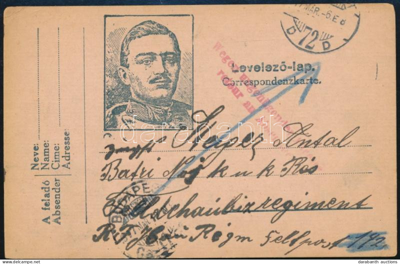 1917 Tábori Posta Levelezőlap / Field Postcard "Wegen Ungenügender Retour An Absend..." - Autres & Non Classés