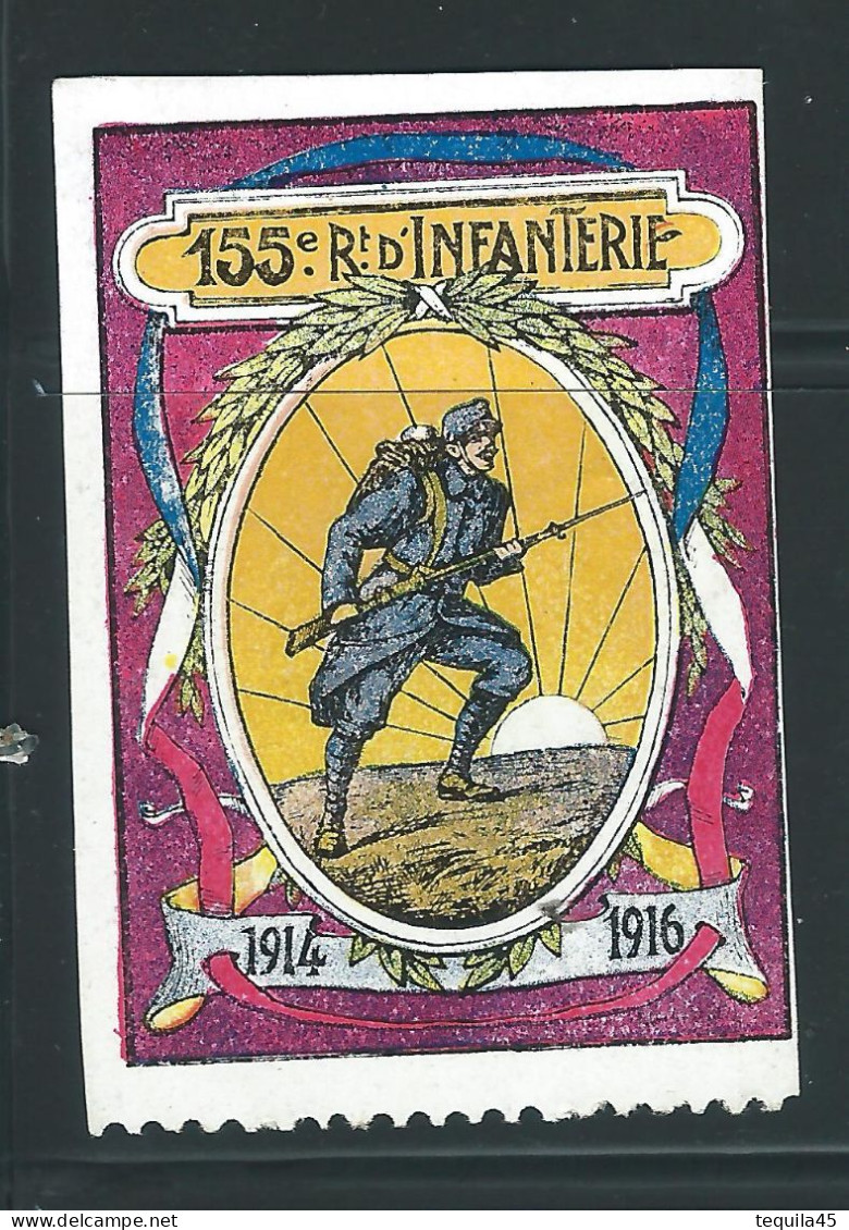 Rare : Vignette DELANDRE - France 155 éme Régt D'infanterie De Ligne - 1914 -18 WWI WW1 Poster Stamp - Erinnophilie