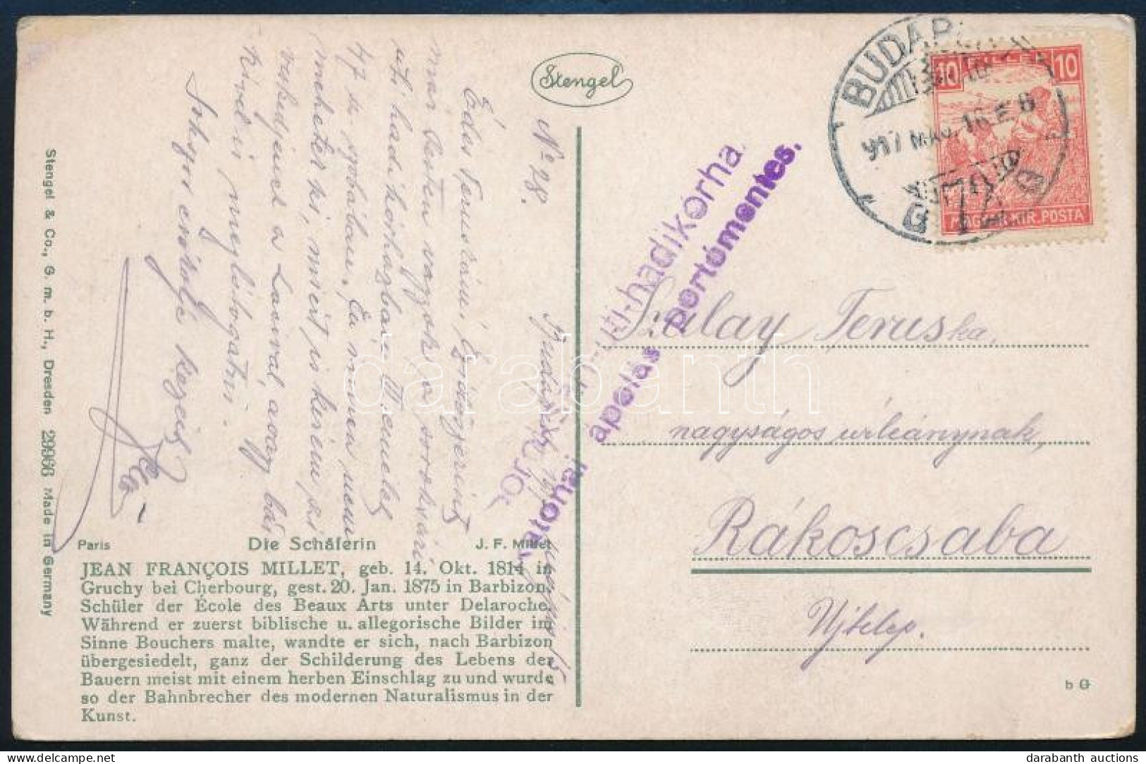 1917 Tábori Posta Képeslap / Field Postcard "Soroksári Uti Hadikórház" - Sonstige & Ohne Zuordnung