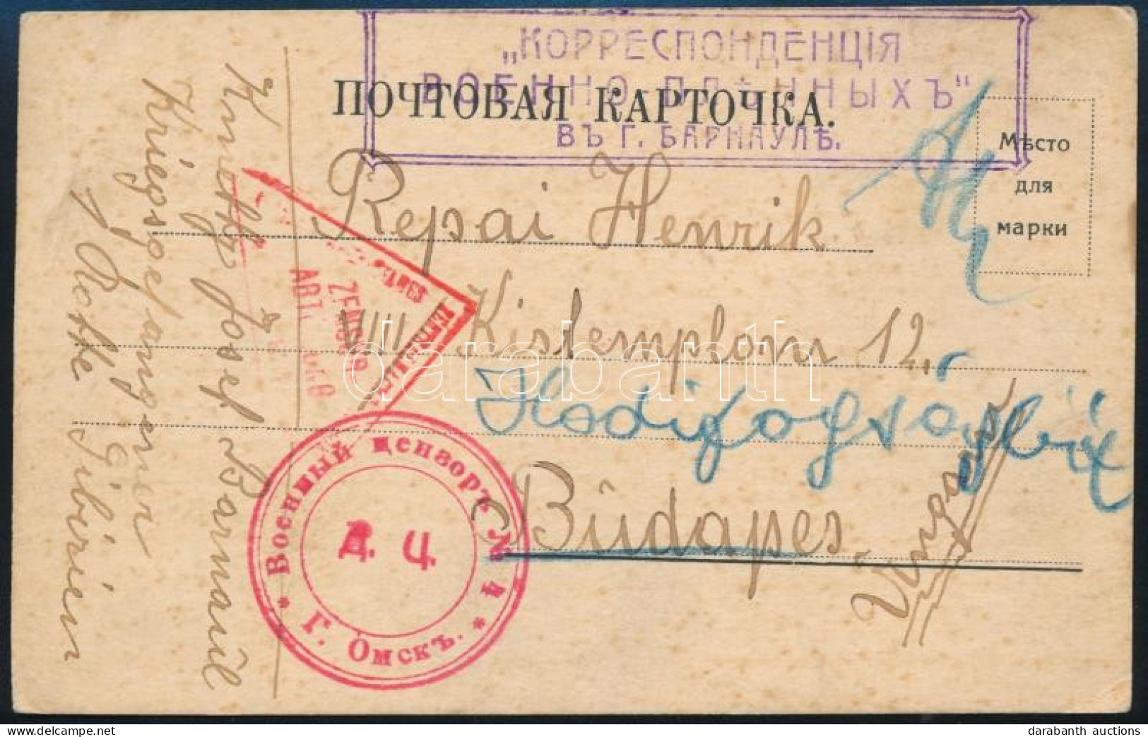 1915 Hadifogoly Levelezőlap Oroszországból / POW Postcard From Russia - Otros & Sin Clasificación