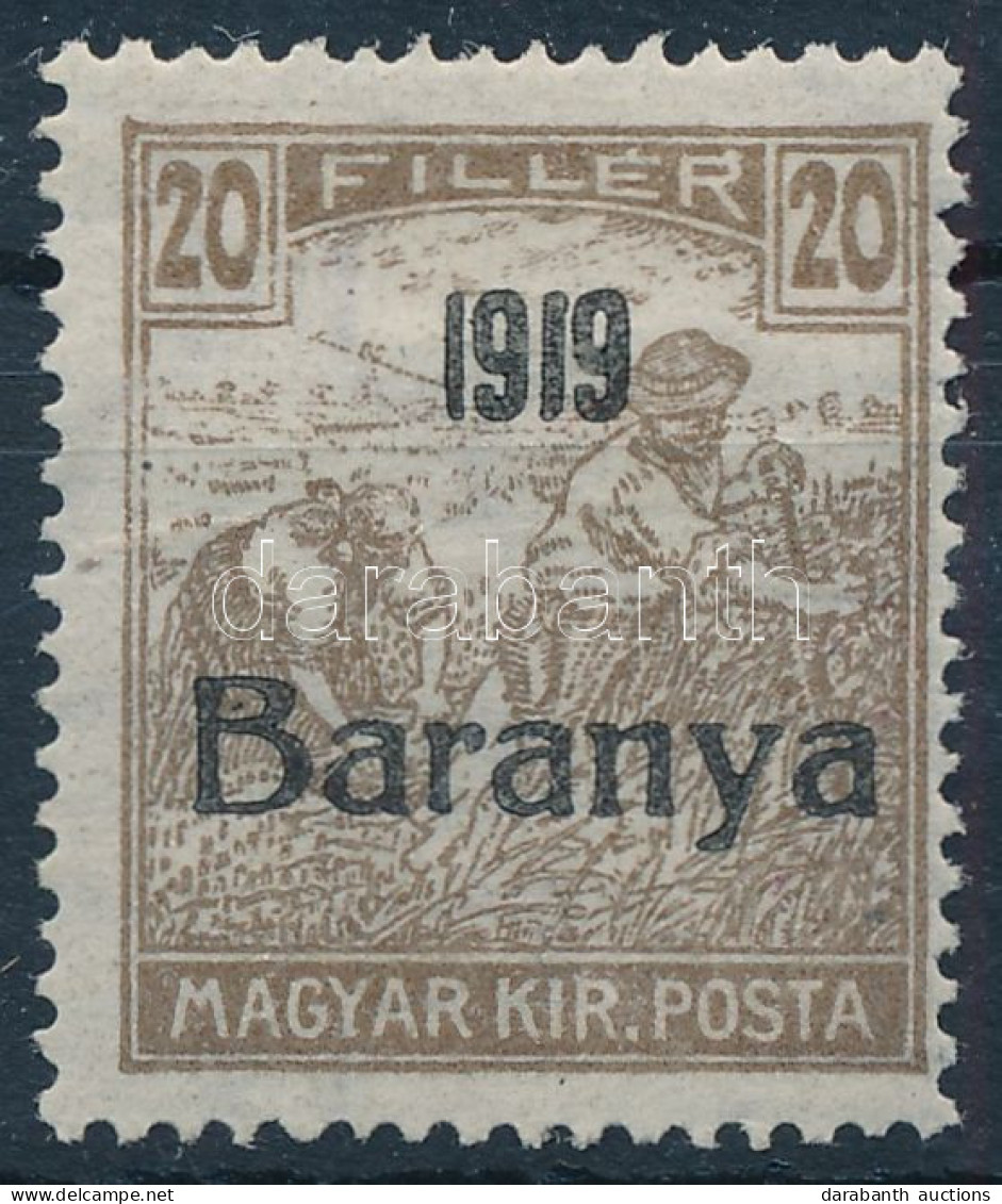* Baranya I. 1919 Arató 20f / Mi 23. Signed: Bodor - Other & Unclassified