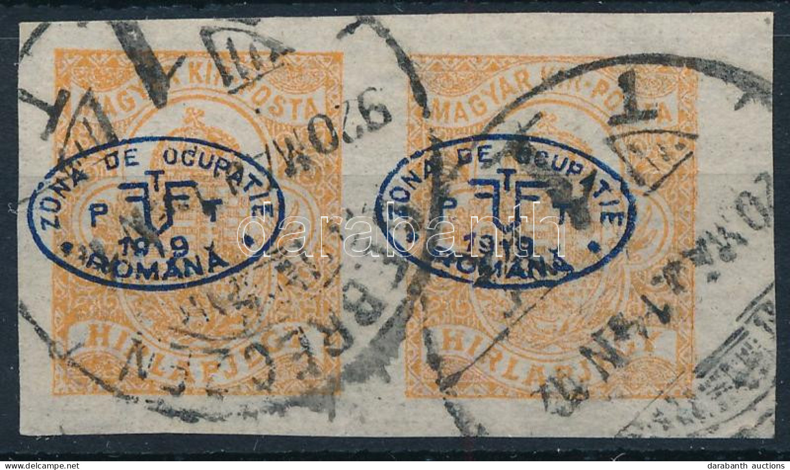 O Debrecen I. 1919 Hírlapbélyeg ívszéli Pár / Margin Pair. Signed: Bodor - Sonstige & Ohne Zuordnung