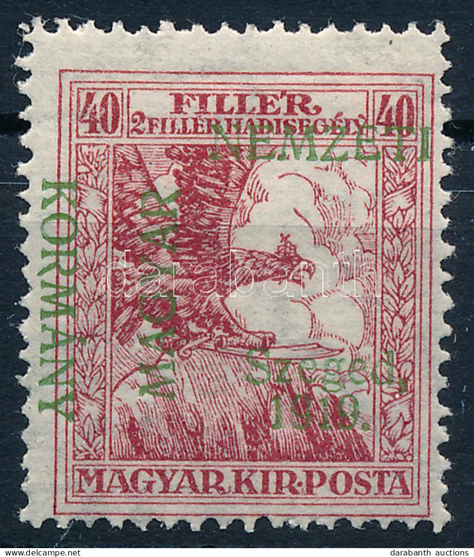 * Szeged 1919 Hadisegély 40f Látványosan Elcsúszott Felülnyomással / Mi 5 With Shifted Overprint. Signed: Bodor - Altri & Non Classificati