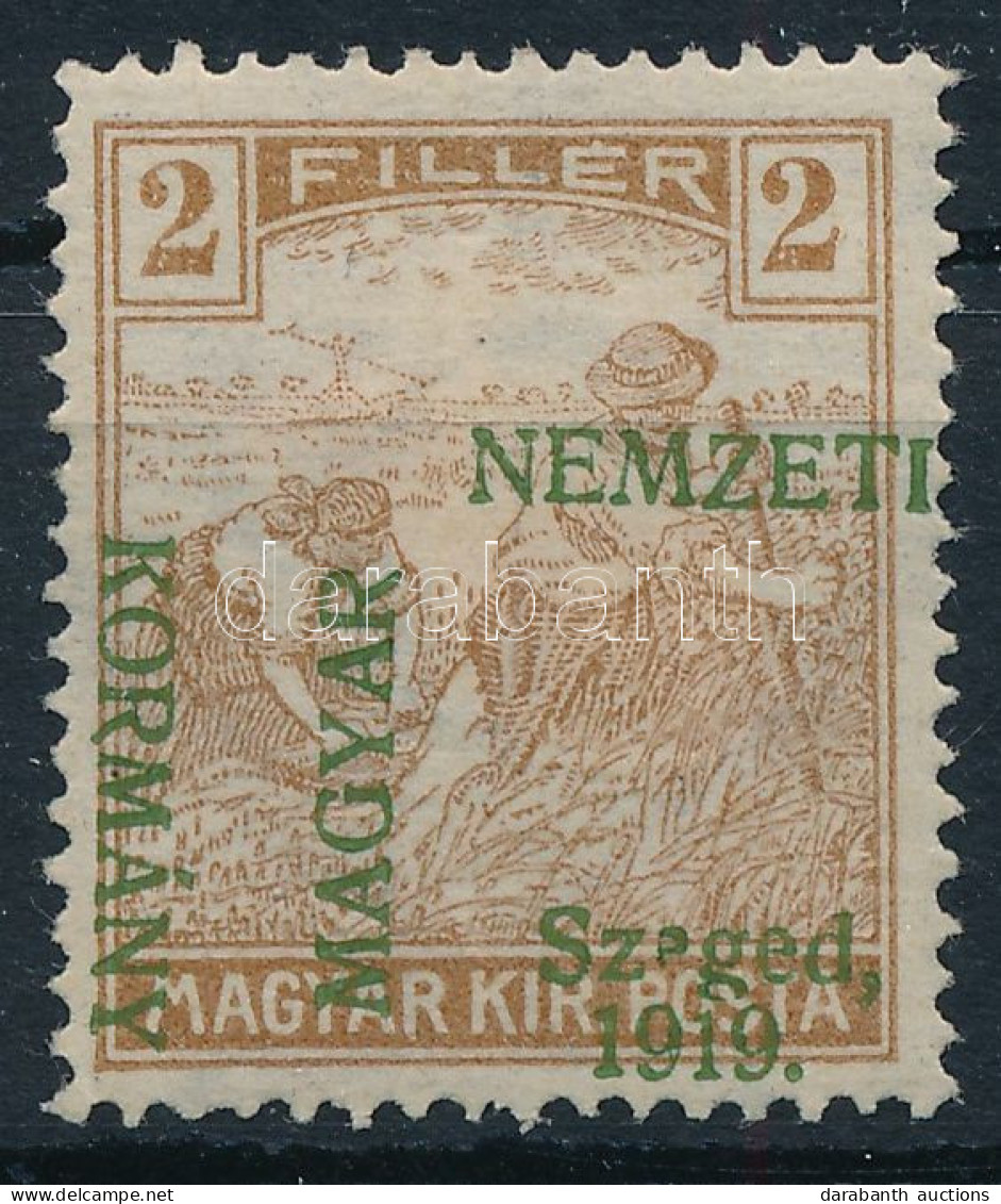 * Szeged 1919 Arató 2f Elcsúszott Felülnyomással / Mi 6 With Shifted Overprint. Signed: Bodor - Autres & Non Classés