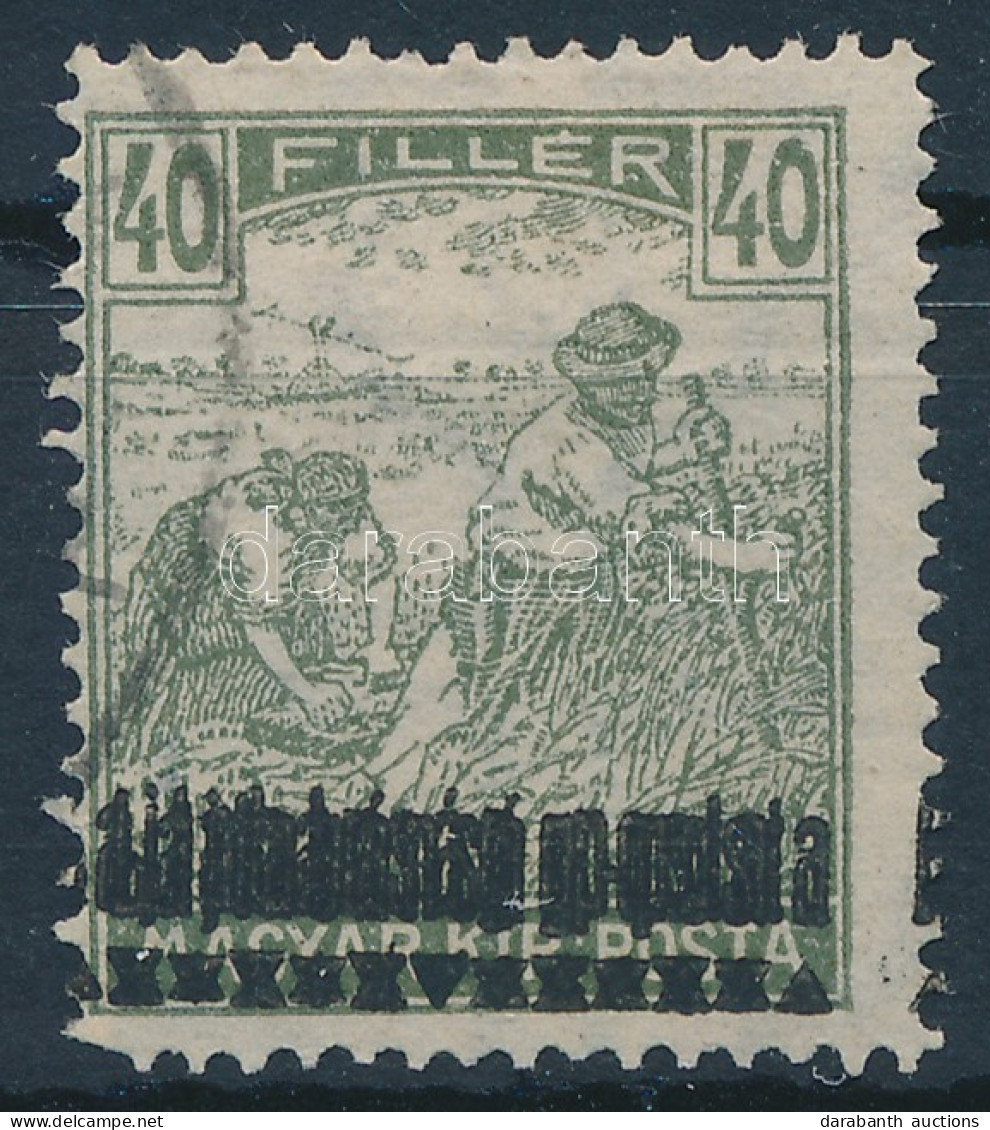 O Nyugat-Magyarország III. 1921 Arató 40f Dupla Felülnyomással / Mi 23 With Double Overprint. Signed: Bodor - Autres & Non Classés