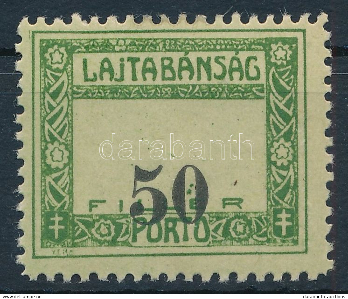 * Nyugat-Magyarország VII. 1921 Portó 50f Elcsúszott értékszámmal / Mi P1 With Shifted Number. Signed: Bodor - Autres & Non Classés