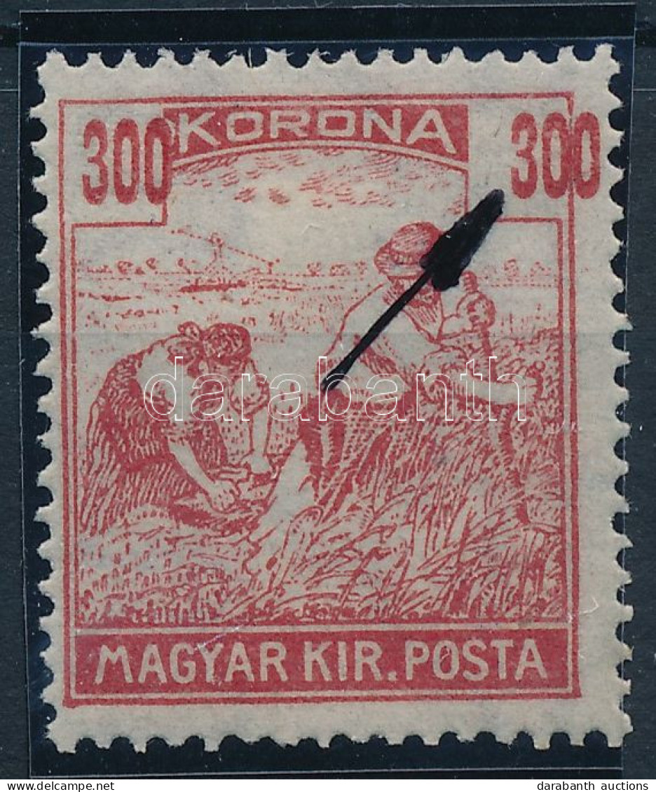 * 1924 Arató 300K, A Jobb Oldali értékszám Kicsúszott A Keretből / Mi 391 Shifted Number - Other & Unclassified