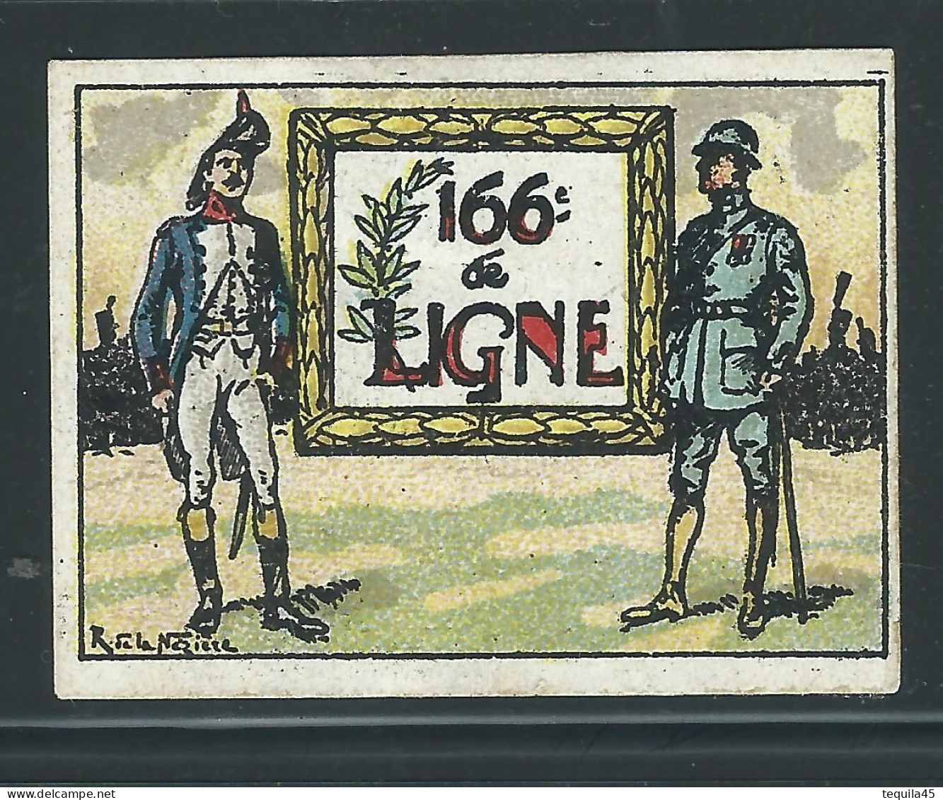 Rare : Vignette DELANDRE - France 166 éme Régt D'infanterie De Ligne - 1914 -18 WWI WW1 Poster Stamp - Erinnophilie