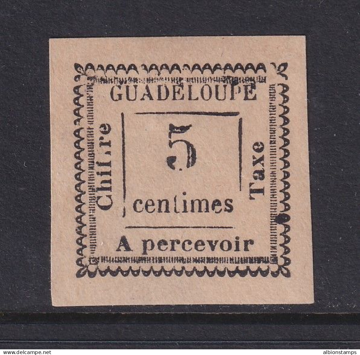 Guadeloupe, Scott J6 (Yvert TT6), MHR (margin Thin), Signed Champion - Postage Due