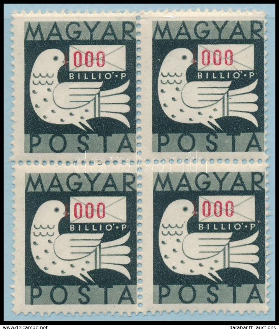 ** 1946 Billiós 1000 Billió P Négyestömb Elcsúszott értékjelzéssel "000" / Mi 928 Block Of 4 With Shifted Numbers - Otros & Sin Clasificación