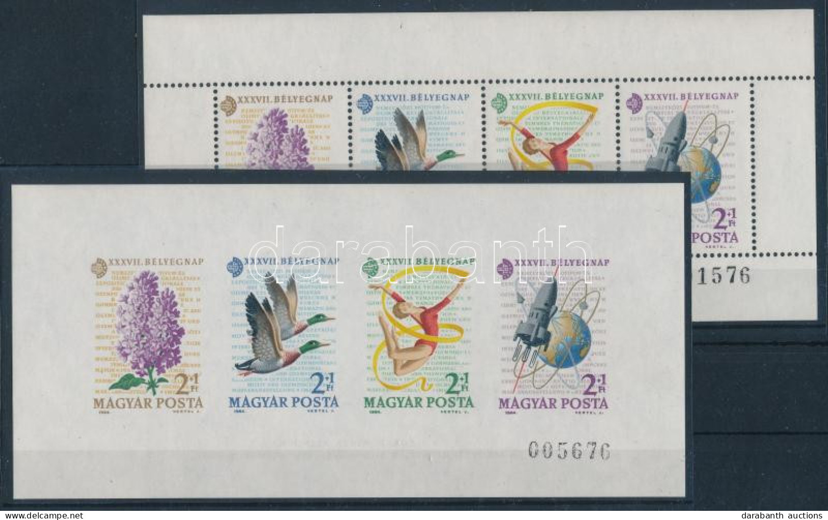 ** 1964 Bélyegnap Monográfia Ajándék Blokkpár, Az Utolsó Két Számjegy Megegyezik (16.000) / Mi 2053-2056 Block Pair - Otros & Sin Clasificación