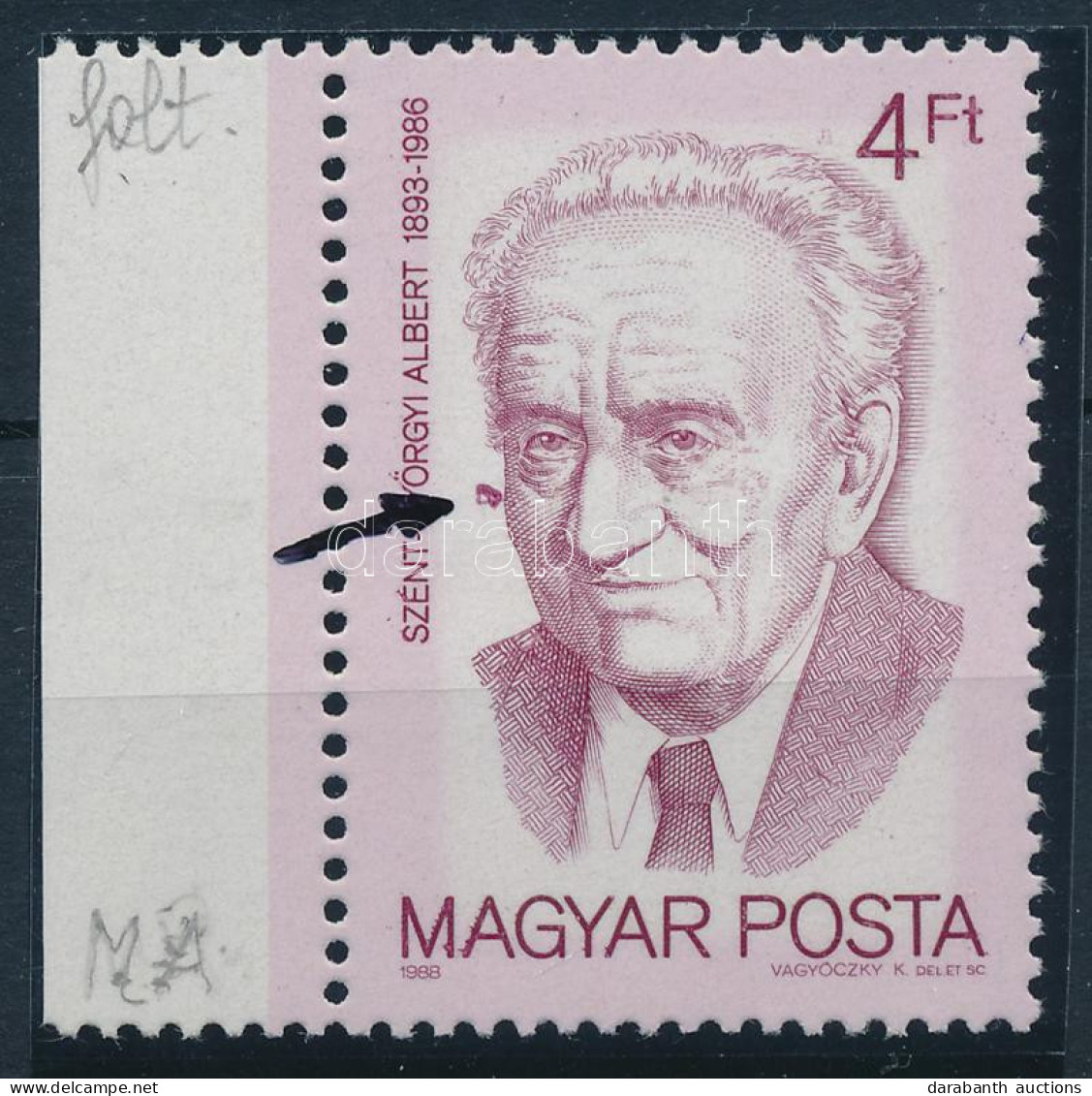 ** 1988 Nobel-díjas Magyar Tudósok 4Ft Festékfolttal / Mi 3998 Paint Spot - Other & Unclassified