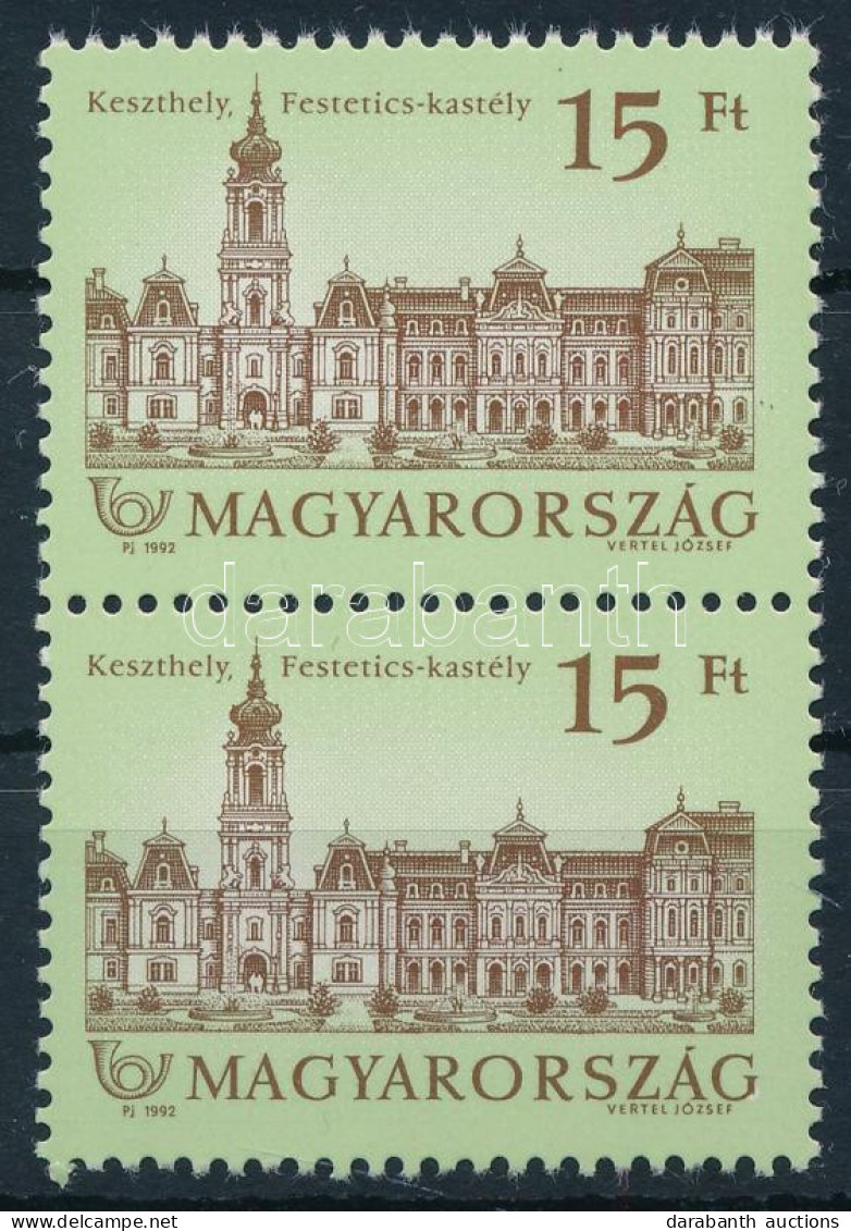 ** 1992 Kastélyok 15Ft Pár Fényes Ragasztóval / Mi 4194 Pair With Shiny Gum - Other & Unclassified