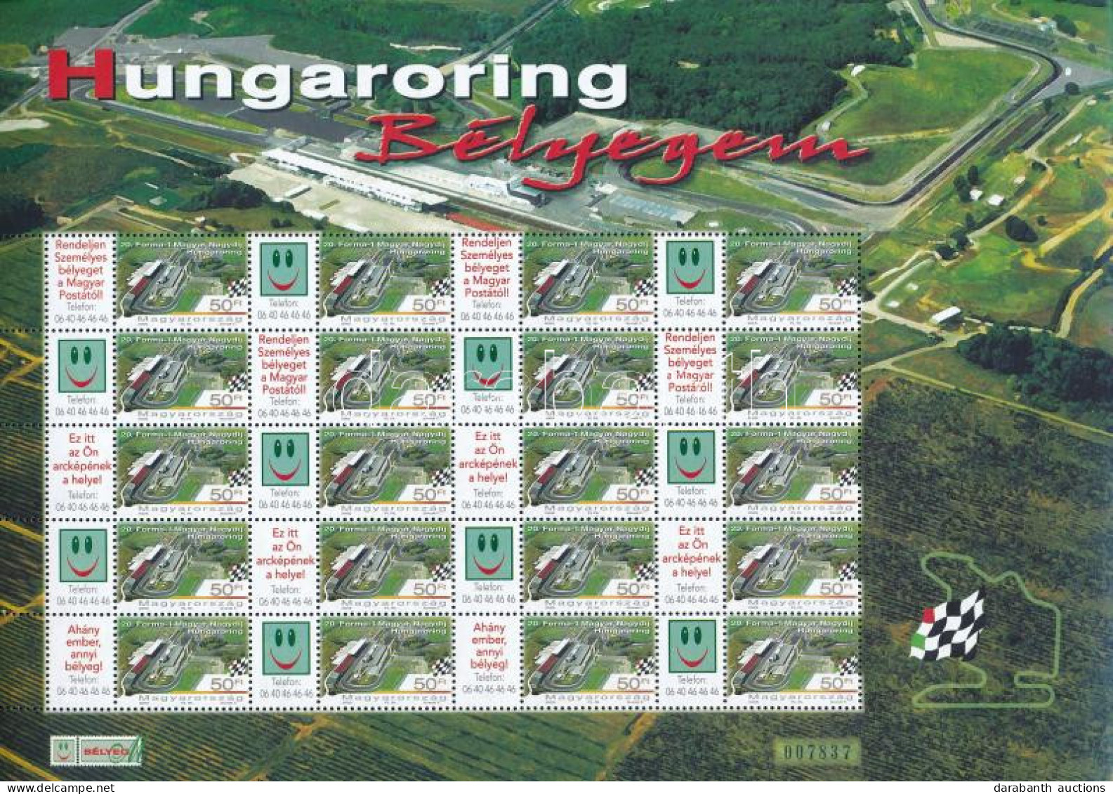 ** 2005 Hungaroring Bélyegem Promóciós Sorszámozott Teljes ív / Mi 5042 Complete Sheet - Altri & Non Classificati