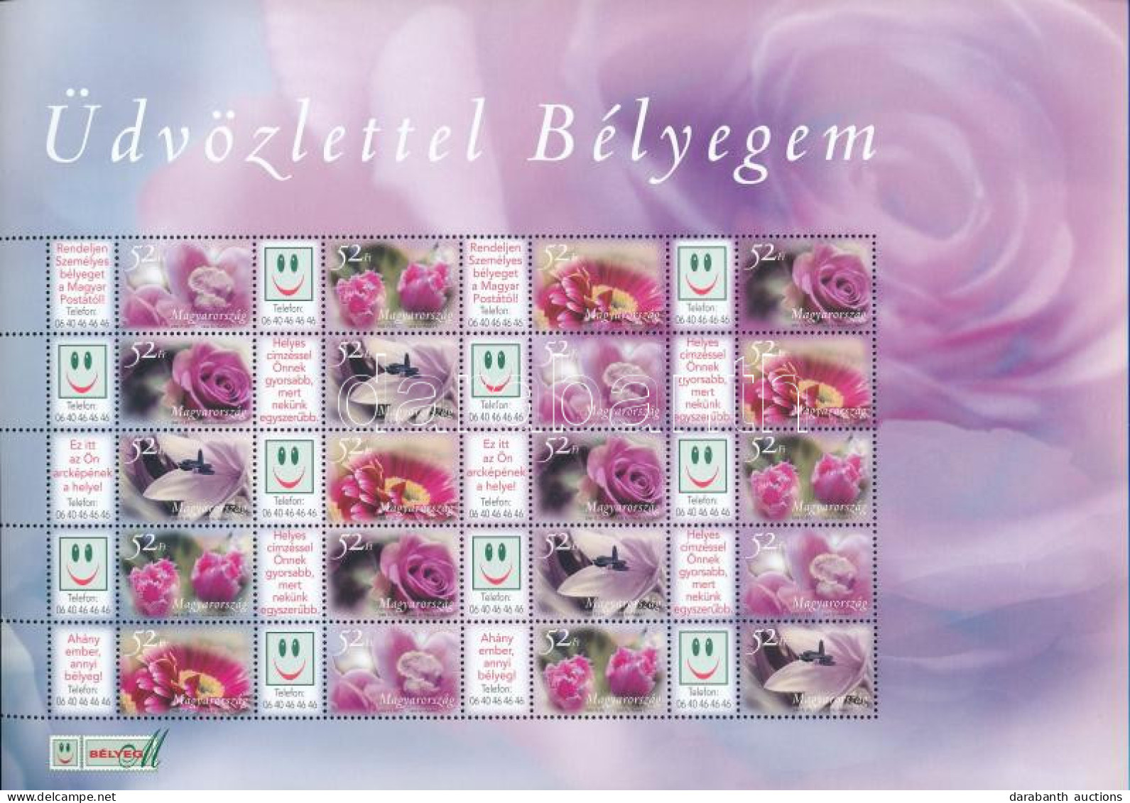 ** 2006 Üdvözlettel Bélyegem Virágok Promóciós Teljes ív (13.500) / Mi 5080-5084 Complete Sheet - Other & Unclassified