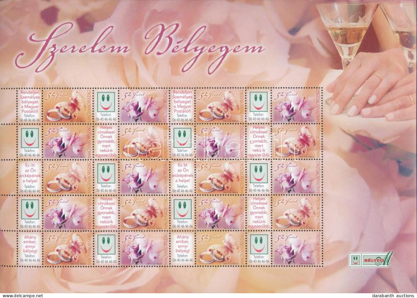 ** 2006 Szerelem Bélyegem Promóciós Teljes ív (11.500) / Mi 5085-5086 Complete Sheet - Autres & Non Classés