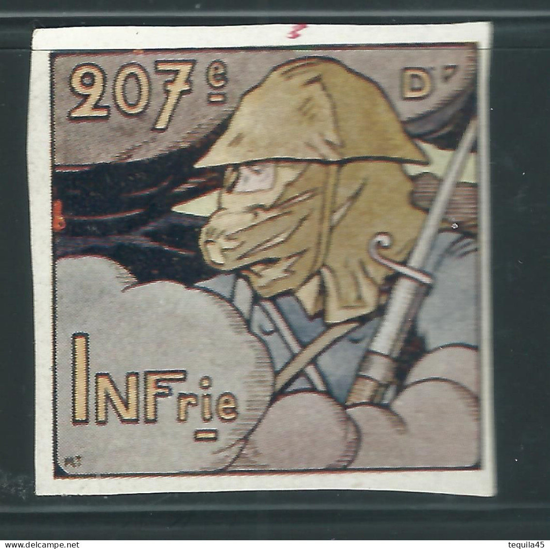 Rare : Vignette DELANDRE - France 207 éme Régt D'infanterie De Ligne - 1914 -18 WWI WW1 Poster Stamp - Erinnophilie