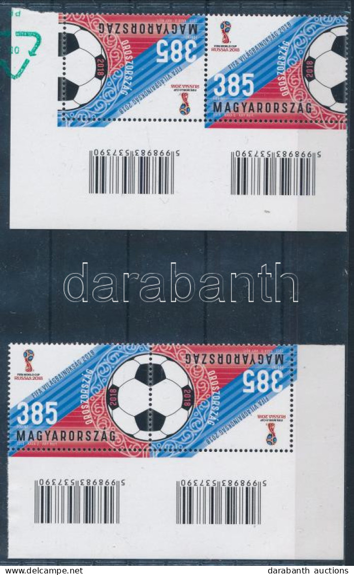 ** 2018 Labdarúgó VB 2 Klf ívsarki Vonalkódos Fordított Pár / 2 X Mi 5973 Inverted Corner Pair With Bar Code - Otros & Sin Clasificación