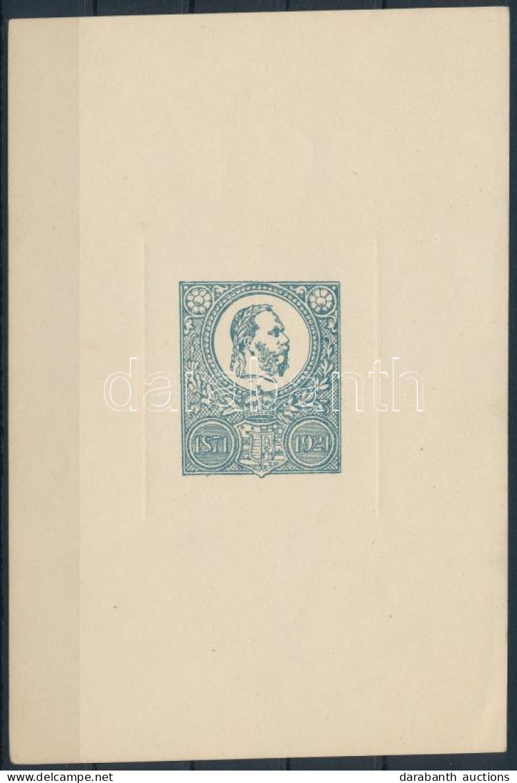 ** 1921 50 éves A Kőnyomatos Bélyeg Kék Emlékív / Souvenir Sheet - Autres & Non Classés